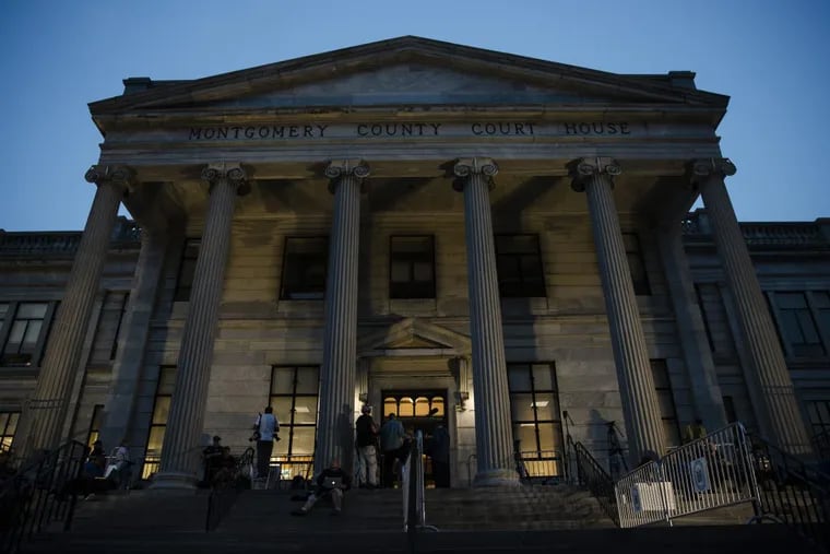 A FILE photo shows the Montgomery County Courthouse building in Norristown.