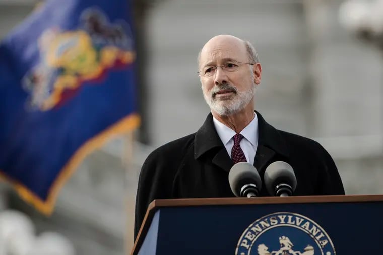 Pennsylvania Gov. Tom Wolf speaks after he was sworn in for his second term earlier this month.
