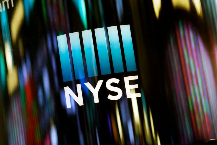 FILE photo shows the NYSE logo displayed at the New York Stock Exchange. Shares of Philly-area biotech firm Annovis Bio Inc. started trading at $6 on the NYSE Wednesday (Jan. 29) morning.