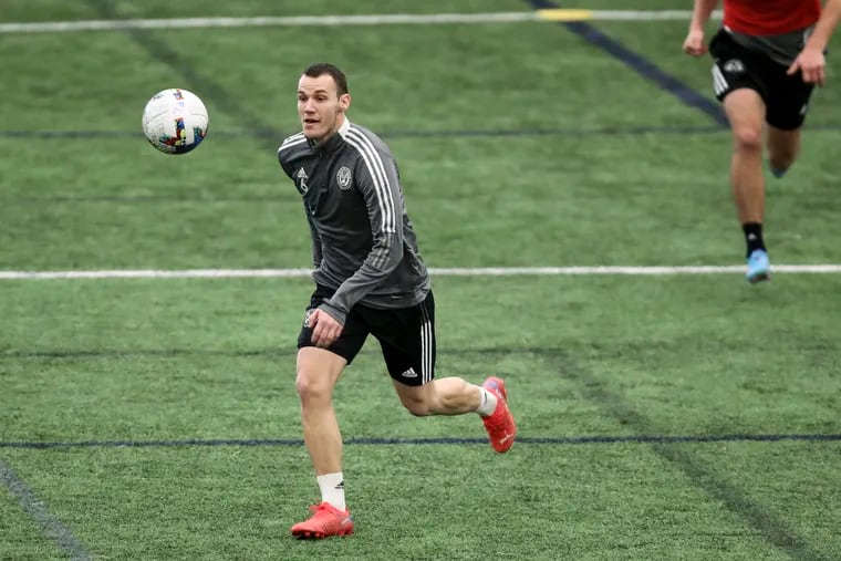 Dániel Gazdag, the Union's star midfield playmaker, at work during a preseason practice.