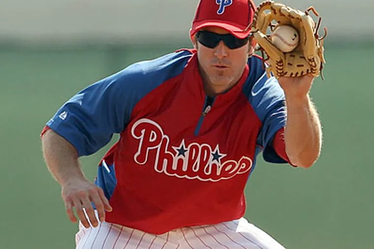 Chase Utley has yet to play a Grapefruit League game in 2011. (Yong Kim/Staff Photographer)