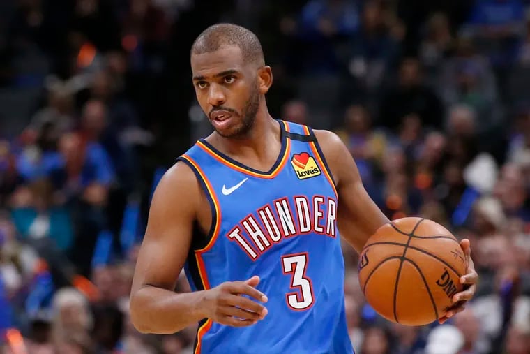 Oklahoma City Thunder guard Chris Paul (3) would be the perfect fit for a Sixers squad in need of a culture change and leadership.