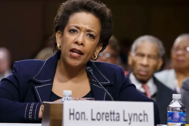 Devereux Advanced Behavioral Health has hired former U.S. Attorney General Loretta Lynch (pictured above during her 2015 confirmation hearing before the U.S. Senate) to conduct a safety audit of it's children's programs after an Inquirer investigation.