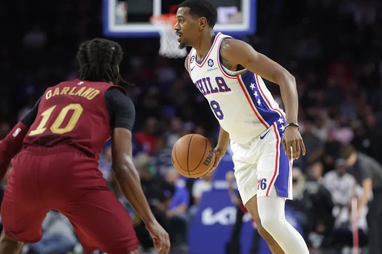 De'Anthony Melton of the Sixers in action against the Cavaliers during a preseason game on Oct. 5.