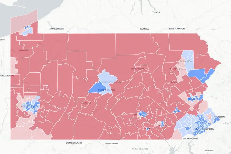 The new proposed Pennsylvania State House map.