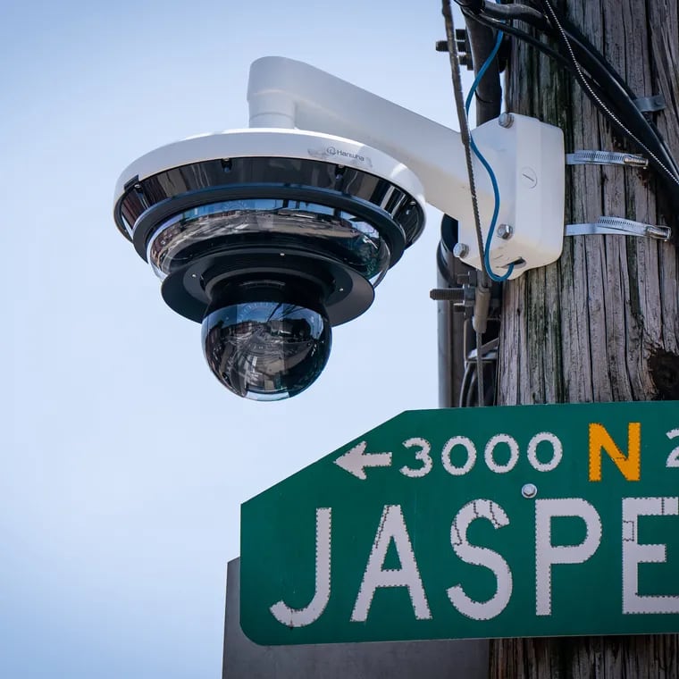A video camera used by the Philadelphia Police Department at Jasper and Orleans streets.