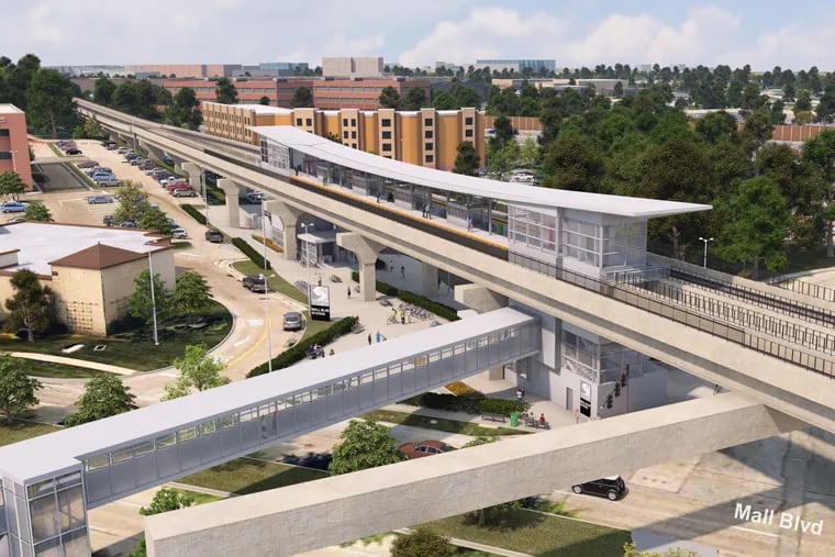 SEPTA's Mall Boulevard Station along the proposed King of Prussia rail extension.