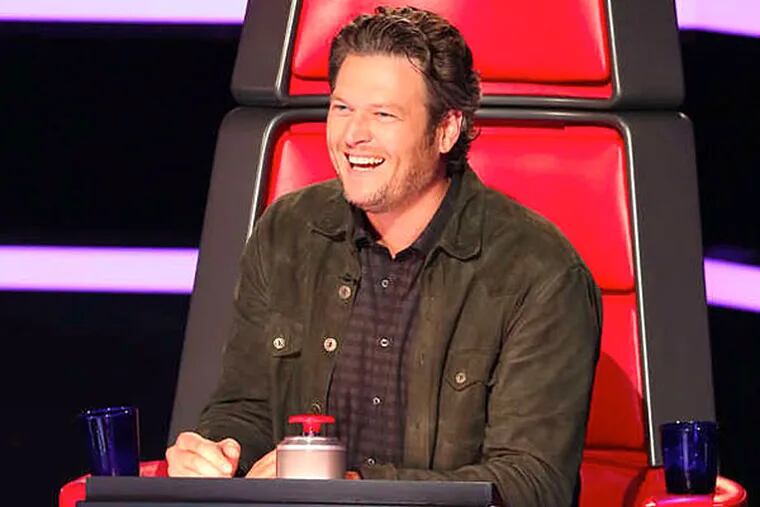 Blake Shelton is back in his coach's roll swivel chair Monday as NBC’s “The Voice” returns for a fourth edition. Credit: Adam Taylor/NBC
