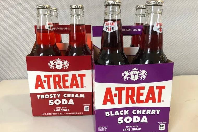 A-Treat soda, now in vintage glass bottles, comes in several flavors.