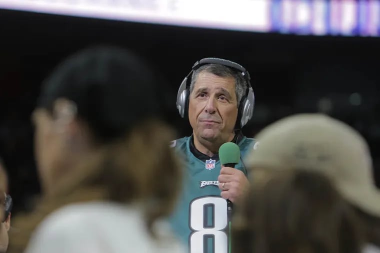 94.1 WIP host Angelo Cataldi hosting during the now-defunct Wing Bowl.