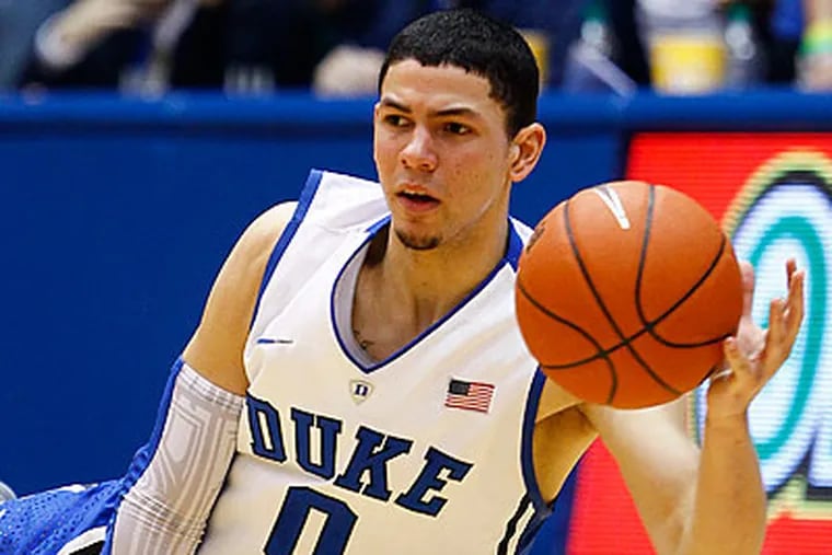 Some mock drafts have the Sixers taking Duke shooting guard Austin Rivers with their first-round pick. (Gerry Broome/AP file photo)