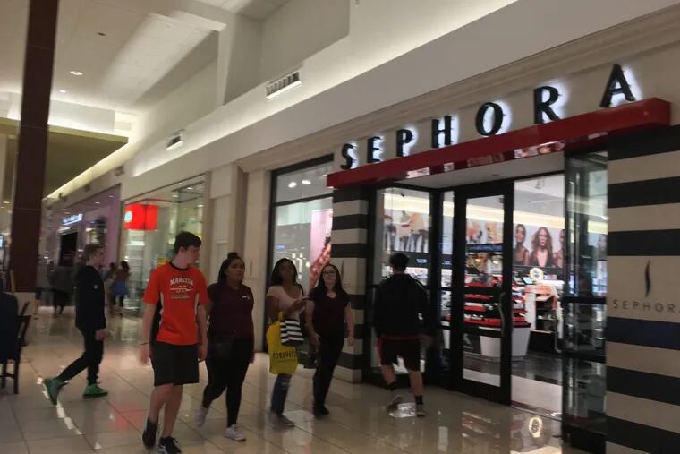 Teens shopping at Cherry Hill Mall on a Friday earlier this year.