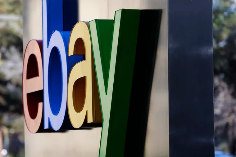 This 2015 photo shows signage at the entrance to eBay's headquarters in San Jose, Calif.