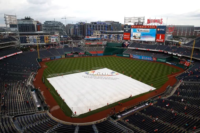 The Phillies' series opener against the Nationals Monday night was postponed.