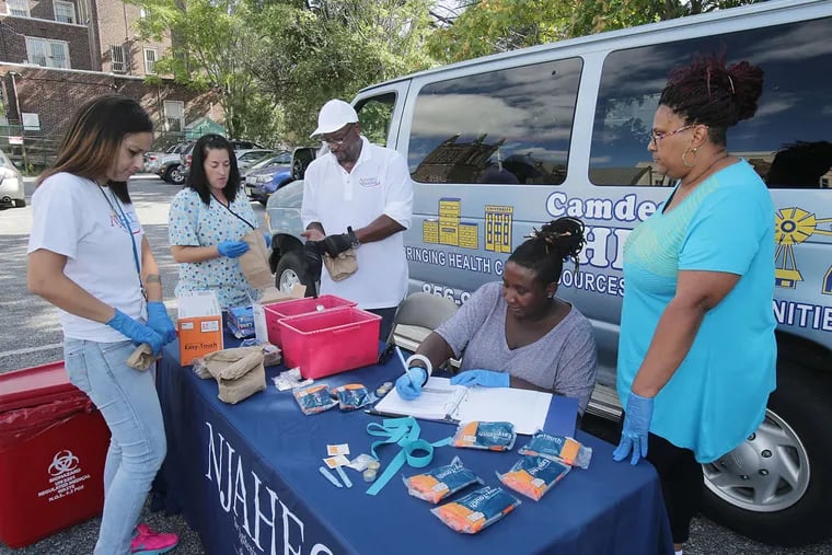 The mobile needle exchange in South Camden. The program has been temporarily halted by construction of the Holtec International energy complex.