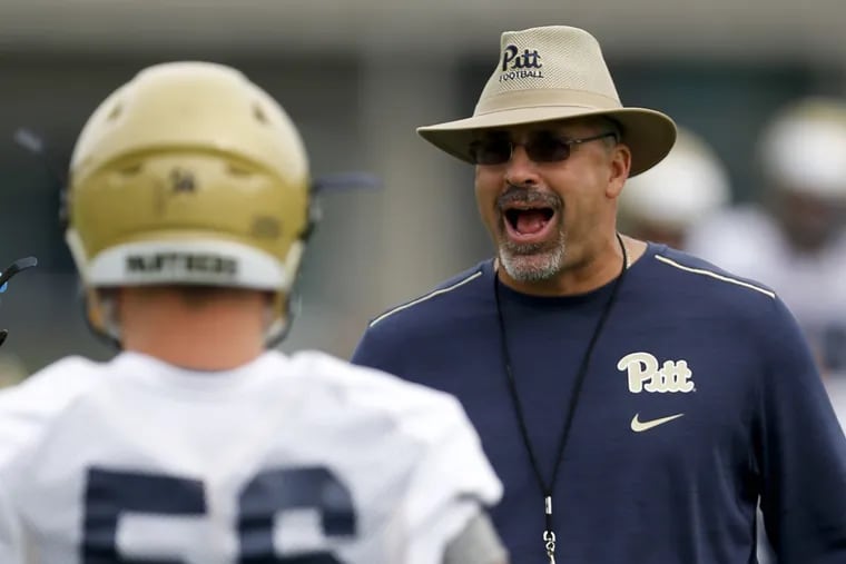 Pitt coach Pat Narduzzi (right) says the game against Penn State is special.