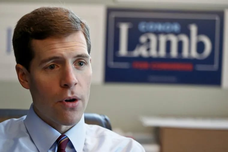 Conor Lamb, the Democratic candidate for the March 13 special election in Pennsylvania’s 18th Congressional District, talks about his campaign at his headquarters in Mount Lebanon, Pa.