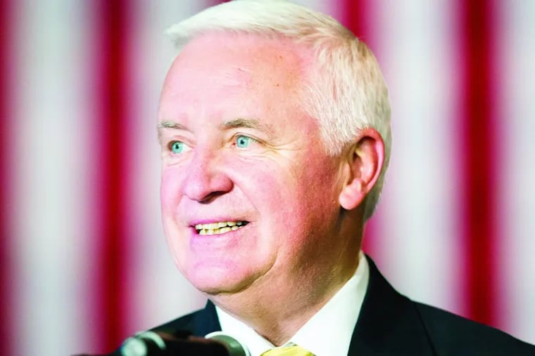 Former Gov. Tom Corbett, who signed law that was overturned on Wednesday.