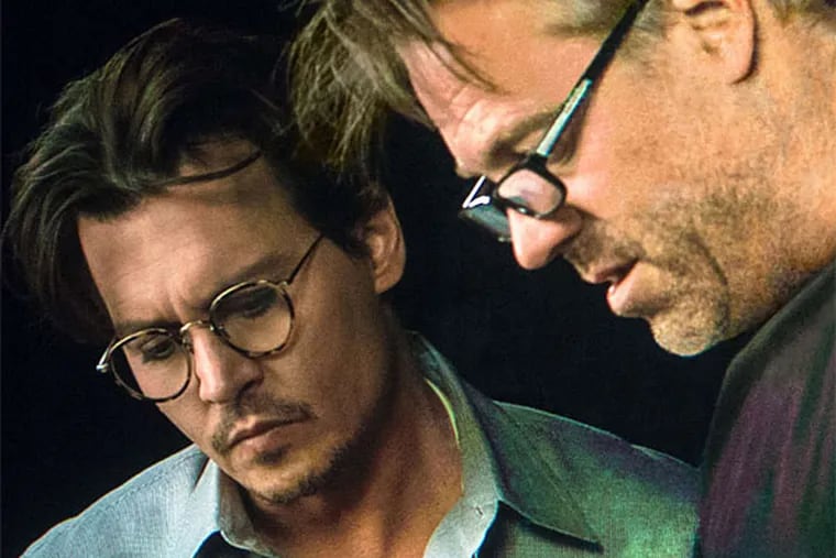 Wally Pfister (right) directs Johnny Depp in &quot;Transcendence.&quot; (Peter Mountain)