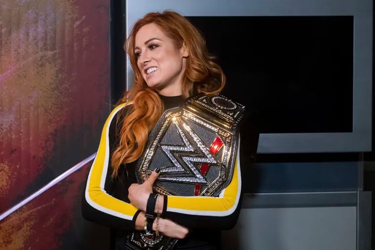 WWE star Becky Lynch visiting the Empire State Building to promote WrestleMania 35 on Friday, April 5, 2019, in New York.