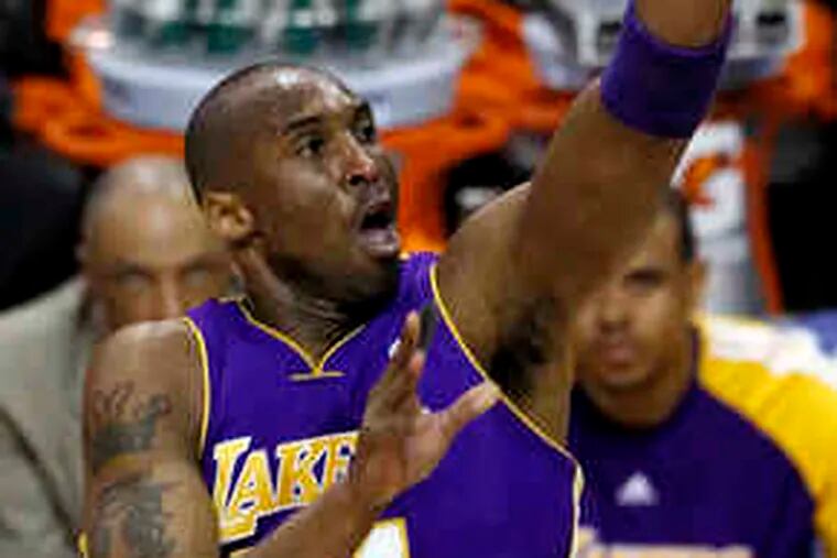 Kobe Bryant finished the first half with 19 points for the Los Angeles Lakers, but his team trailed the Suns, 54-47, Sunday night. The Lakers held a 2-0 lead in the Western Conference finals.