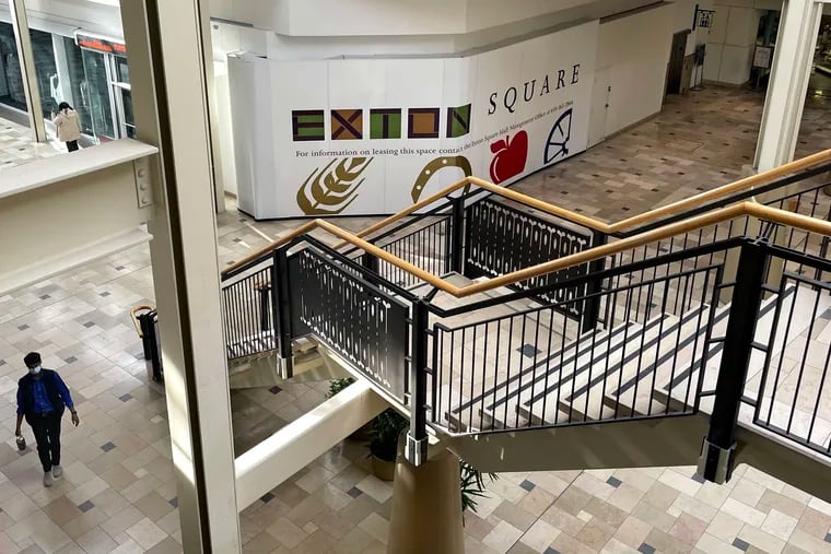 An empty storefront at the Exton Square Mall. The Pennsylvania Real Estate Investment Trust has said it's selling the mall with a 50% tenant vacancy for $27.5 million.