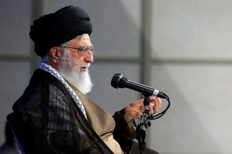 Iranian Supreme Leader Ayatollah Ali Khamenei speaks at a meeting in Tehran on Sept. 12.