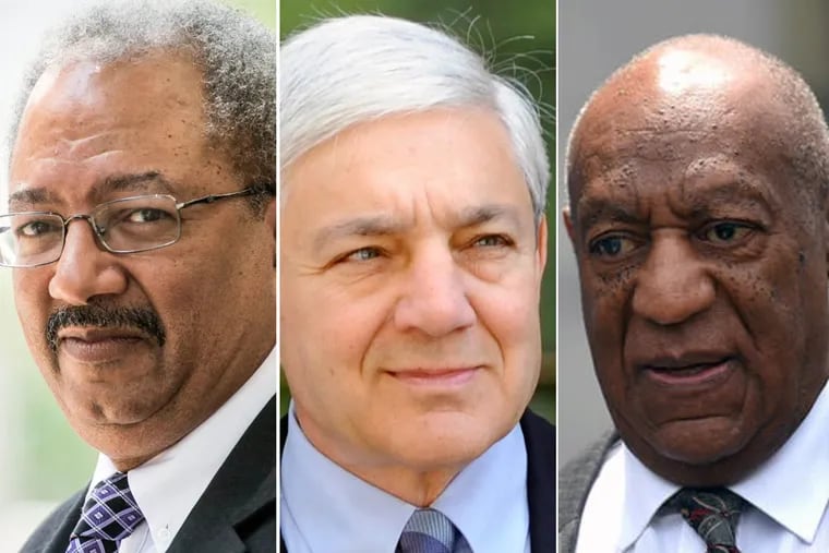Center City firm Schnader Harrison Segal & Lewis  is representing (from left) former U.S. Rep Chaka Fattah, former Penn State president Graham Spanier, and comedian Bill Cosby in high-profile cases.