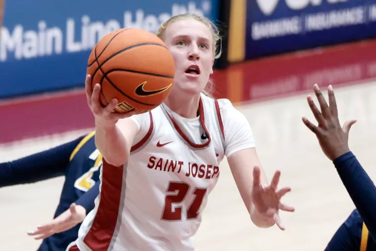 Mackenzie Smith and the Saint Joseph’s women basketball team beat Rider on Wednesday and next will face No. 25 Villanova at 2 p.m. Saturday.