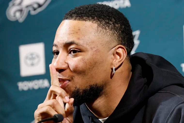 Eagles running back Saquon Barkley got some advice for former center Jason Kelce on this week's episode of "New Heights."