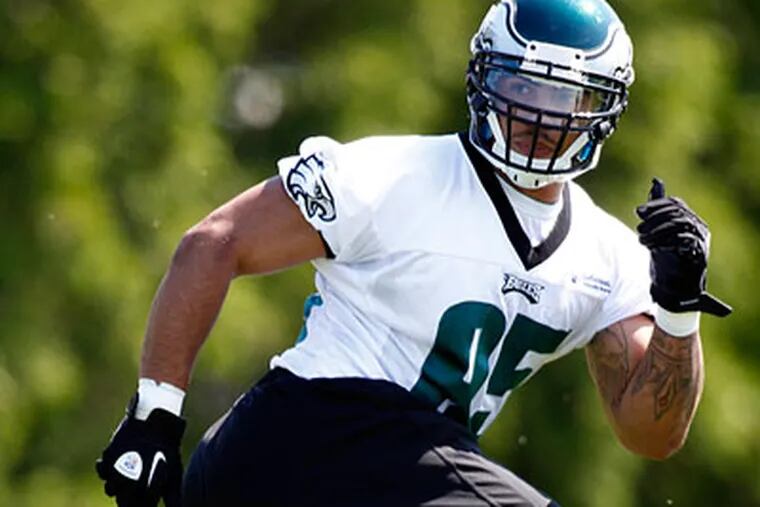 Linebacker Mychal Kendricks has emerged as a strong force at the Eagles' rookie camp. (Alex Brandon/AP)