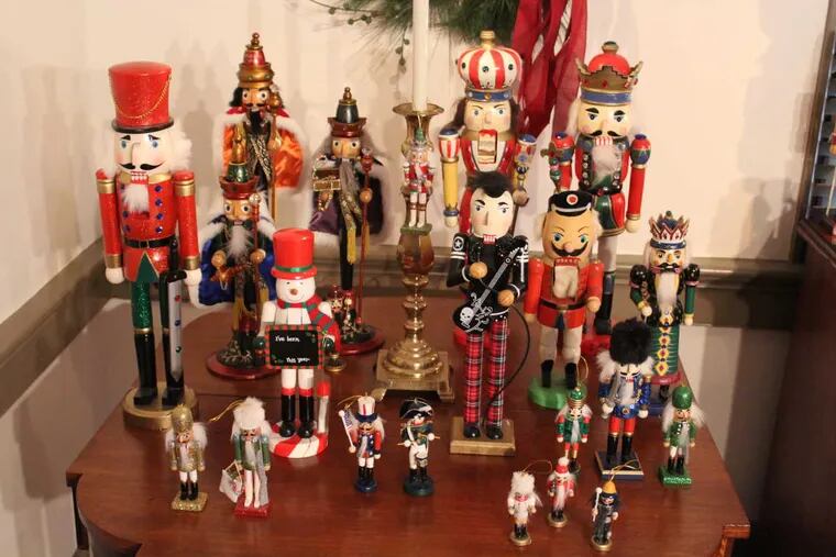 Collection of Nutcrackers on display in the Wilson-Warner House on loan from private collectors