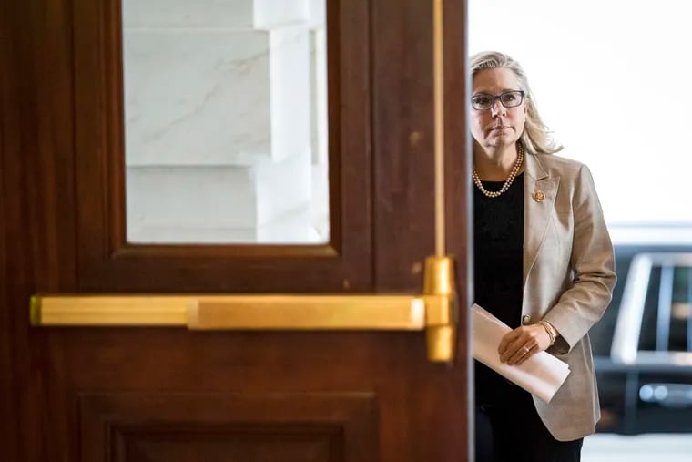 Rep. Liz Cheney (R., Wyo.), vice chair of the House Select Committee investigating the Jan. 6, 2021, U.S. Capitol insurrection, arrives for a vote on Capitol Hill on June 8, 2022.