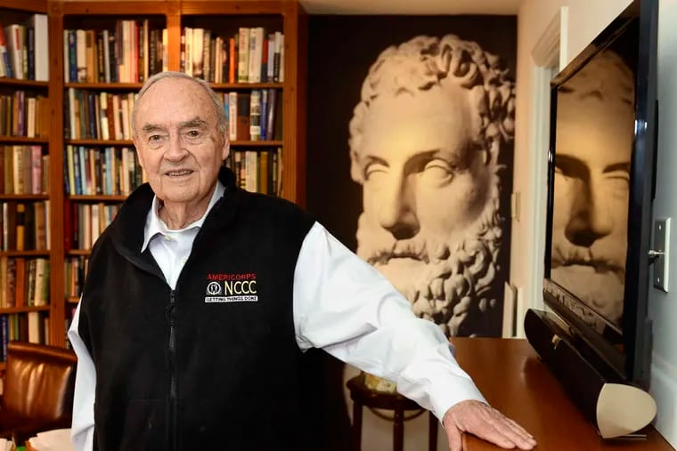 Harris Wofford in his home office in Washington.