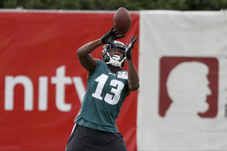 Nelson Agholor will make his debut as a slot receiver Thursday night against Buffalo.