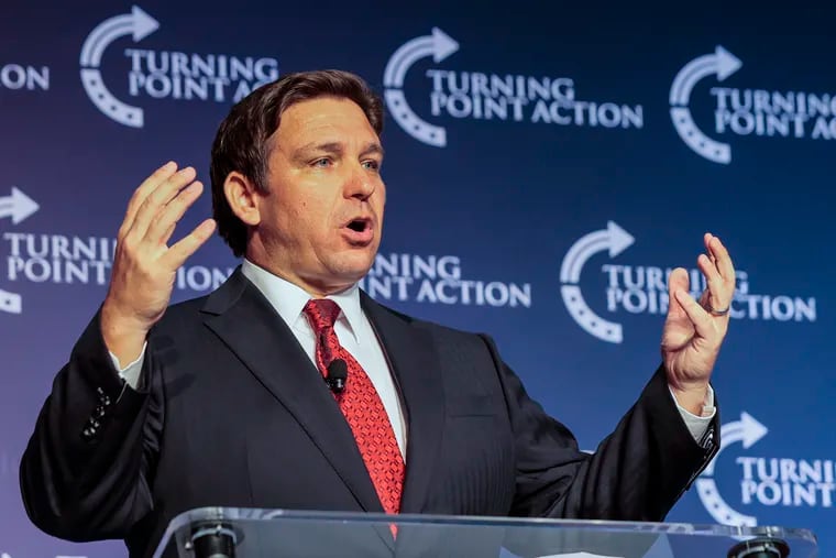 Florida Governor Ron DeSantis at a Pittsburgh rally in August.