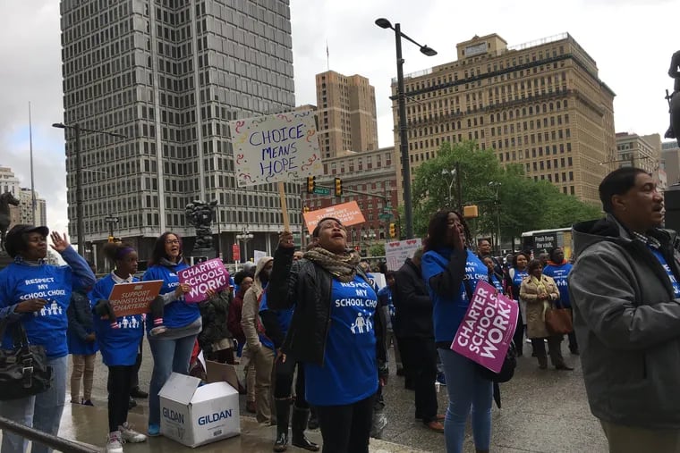 Charter-schools supporters rallied outside Philadelphia City Hall Tuesday, calling on elected officials to support the schools and their continued expansion in the city.