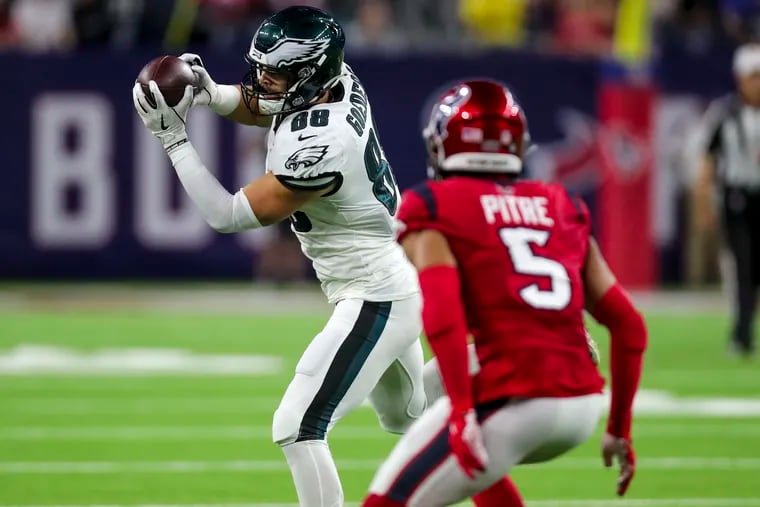 Dallas Goedert's big night for the Eagles includes a TD catch vs. the Texans