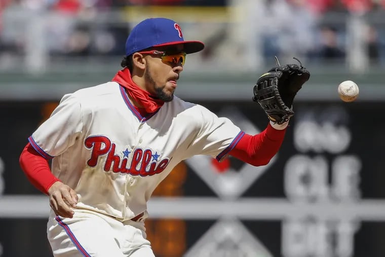 Phillies shortstop J.P. Crawford leads the NL in errors.