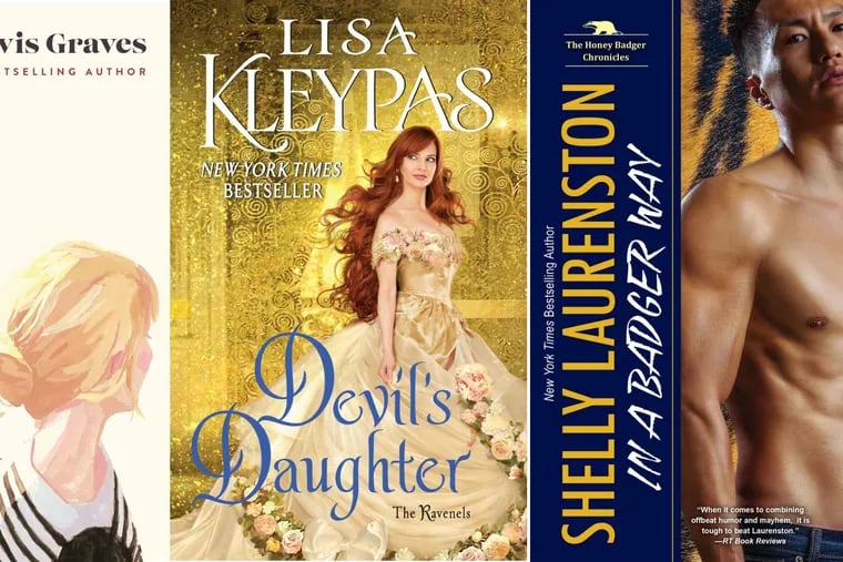 "The Girl He Used to Know" by Tracey Garvis Graves; "Devil's Daughter" by Lisa Kleypas; and "In a Badger Way" by Shelly Laurenton. Book covers.