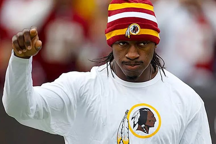 Washington Redskins quarterback Robert Griffin III before an NFL football game against the Cleveland Browns in Cleveland, Sunday, Dec. 16, 2012. (Rick Osentoski/AP)