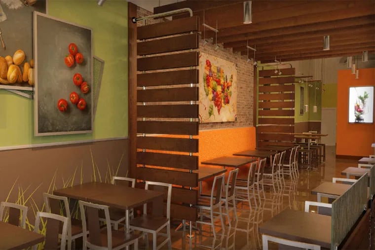 Earth tones and wooden accents are part of the new change of decor at Saladworks.