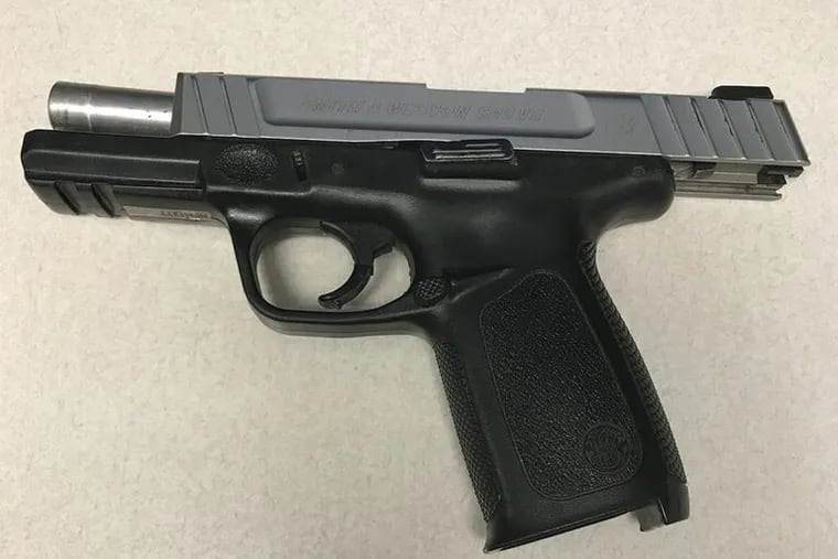 This .40-caliber Smith and Wesson pistol was found loaded in the backpack of a student at the Samuel Fels High School in Lawncrest on Monday, Feb. 26, 2018.