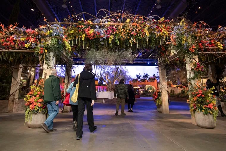 Scenes from the 2020 "Riviera Holiday" themed Philadelphia Flower show inside the Pennsylvania Convention Center.