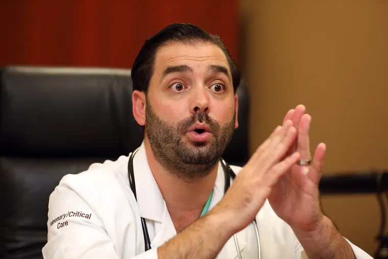 Dr. Justin Sciancalepore had a stroke a year ago while at work at  Jefferson Washington Township Hospital. He's back at work now and is more forthright with his patients.