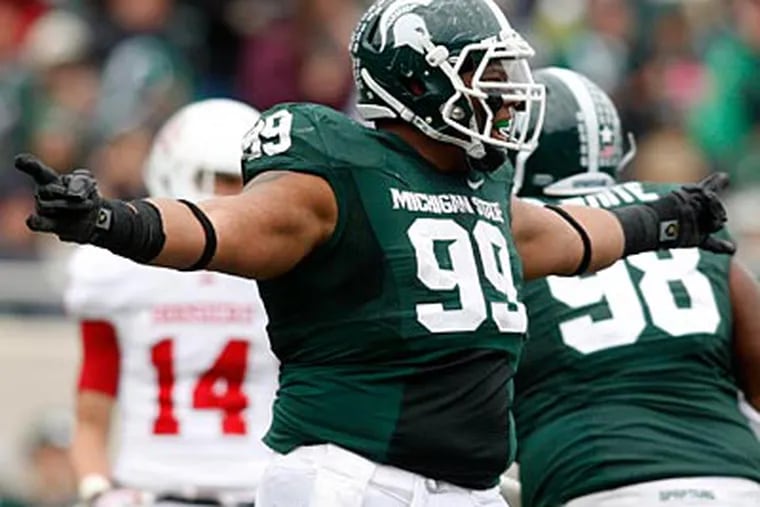 Michigan State defensive tackle Jerel Worthy could be a potential first-round pick. (Al Goldis/AP)