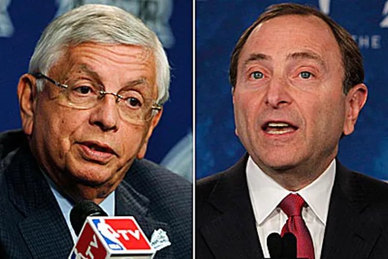 Neither David Stern nor Gary Bettman have been particularly well-received by his sport's players or fan base. (AP Photos)