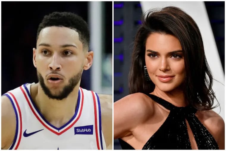 Ben Simmons, left, and Kendall Jenner.