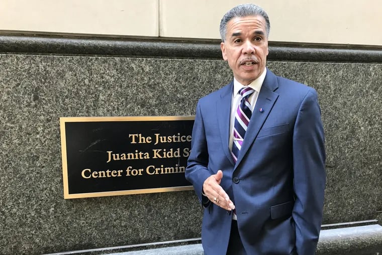 Carlos Vega (pictured) and another former city homicide prosecutor are suing Philadelphia District Attorney Larry Krasner, who fired them just after he took office in January 2018.