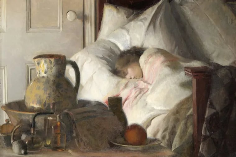 Detail from Elizabeth Okie Paxton’s “Sick a-Bed” (1916). Oil on canvas. (Pennsylvania Academy of the Fine Arts)